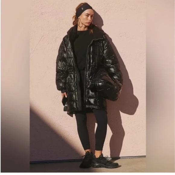 free people movement Jackets & Blazers - Free People Movement Black Patricia Packable Long Puffer Coat Jacket - L - EUC